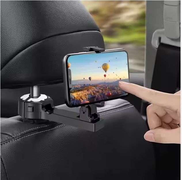 2-in-1 Car Headrest Hook with Phone Holder
