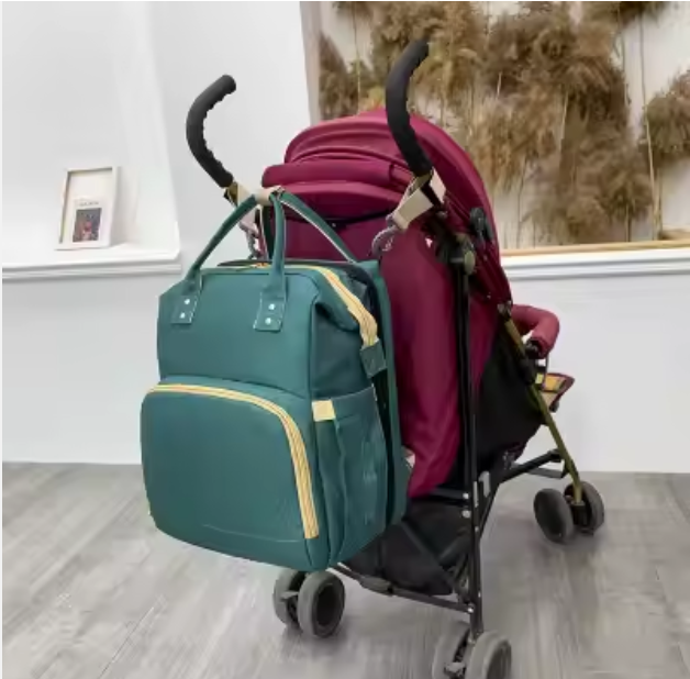 3-in-1 Baby Diaper Bag with Foldable Crib