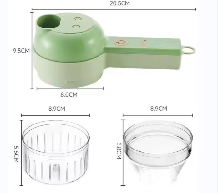4-in-1 Handheld Electric Food Chopper – USB Rechargeable