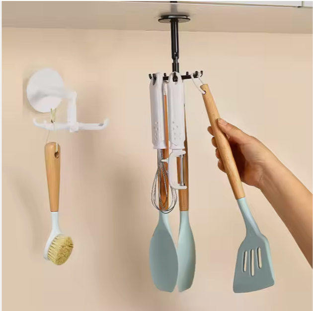 Kitchen Hook Multi-function Rotatable 7-claw Hook