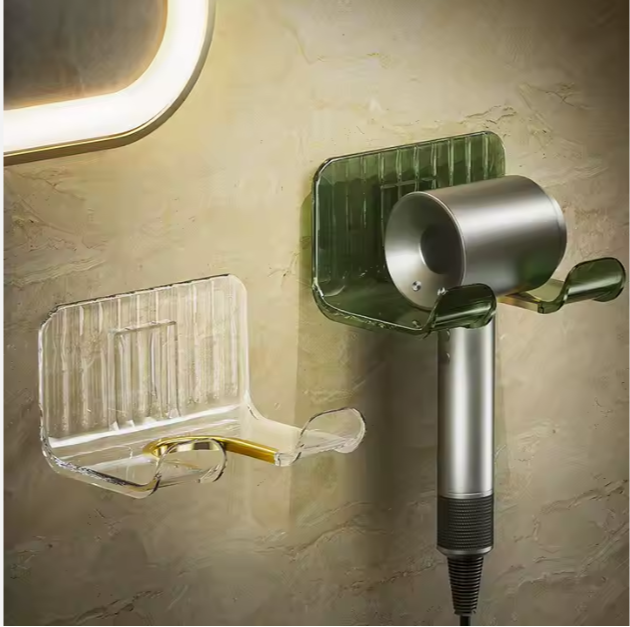 Bathroom Wall-Mounted Hair Dryer Holder - No Drilling Required
