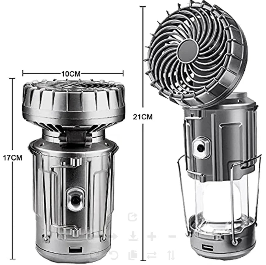 Solar Charging Camping Light with Fan