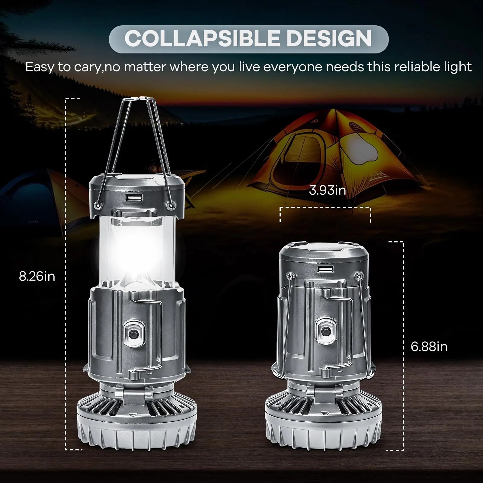 Solar Charging Camping Light with Fan