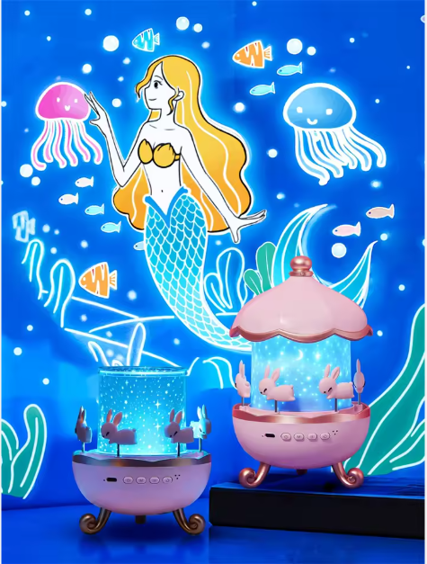 Rabbit Carousel Kids Night Light & Projector