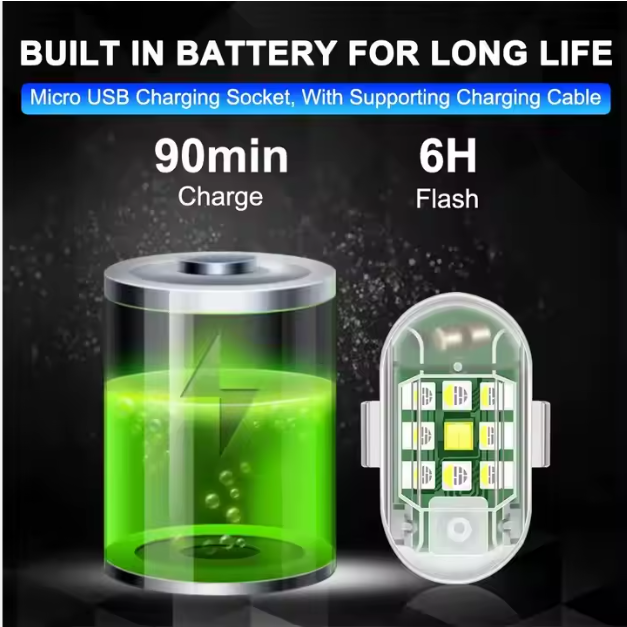 LED Strobe Warning Light with Wireless Remote ( 2 pieces )