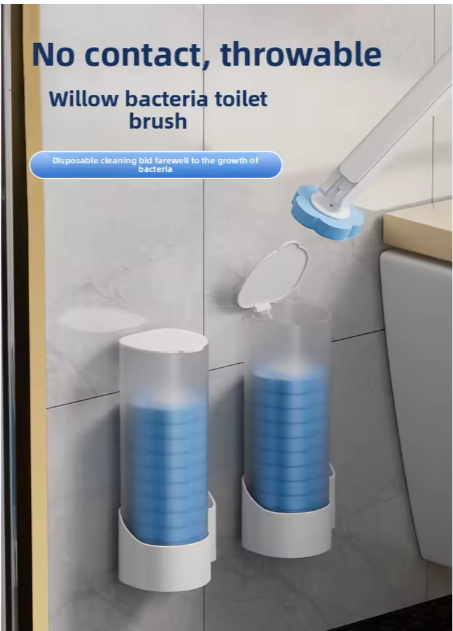 Wall-Mounted Disposable Toilet Brush with Sponge Head