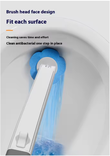 Wall-Mounted Disposable Toilet Brush with Sponge Head