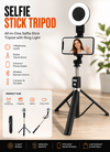 Selfie Stick Tripod with Ring Light