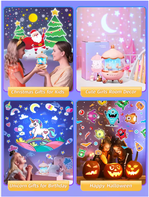 Rabbit Carousel Kids Night Light & Projector